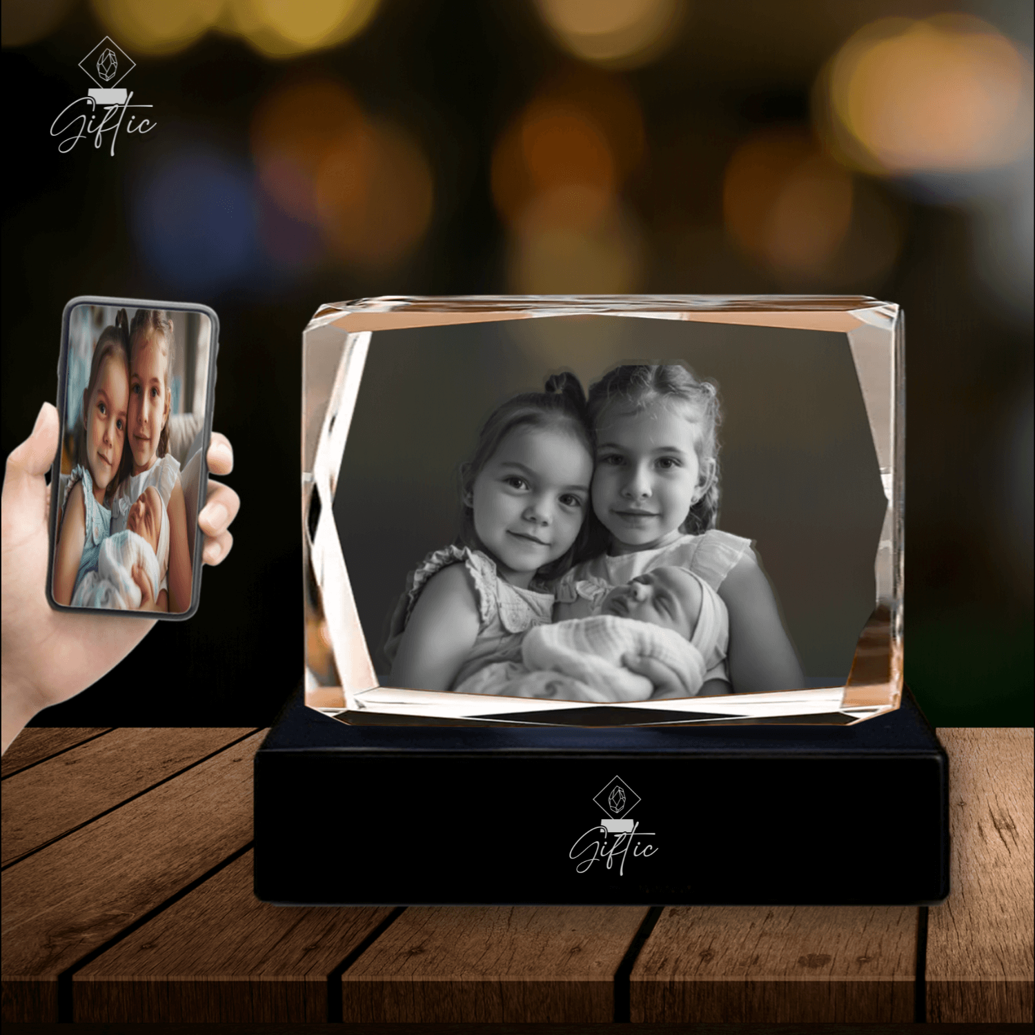 3d crystal photo